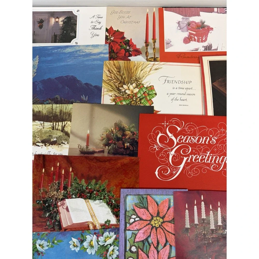 Vintage Christmas Cards Fronts ONLY Traditional Scrapbooking Decoupage Lot 50+